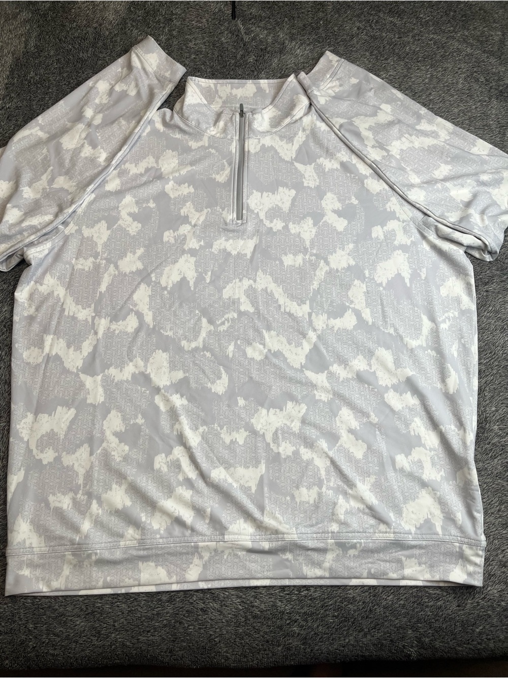 Peter Millar Perth Tip The Crown Performance Quarter Zip Pullover Gray Mens XXL